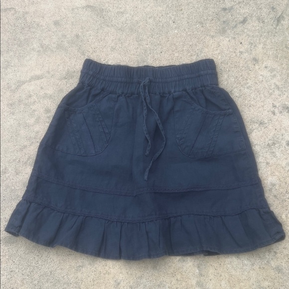 Athleta Dresses & Skirts - Athleta Poolside Ruffled Hem Grey Linen Skirt Women's Size 2